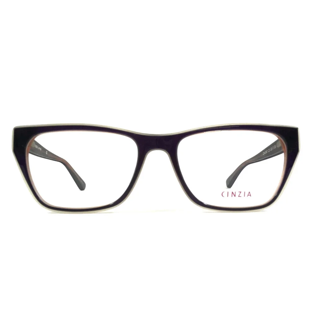 Cinzia Eyeglasses Frames CIN-5047 C3 Shiny Brown Cat Eye Full Rim 53-17-135